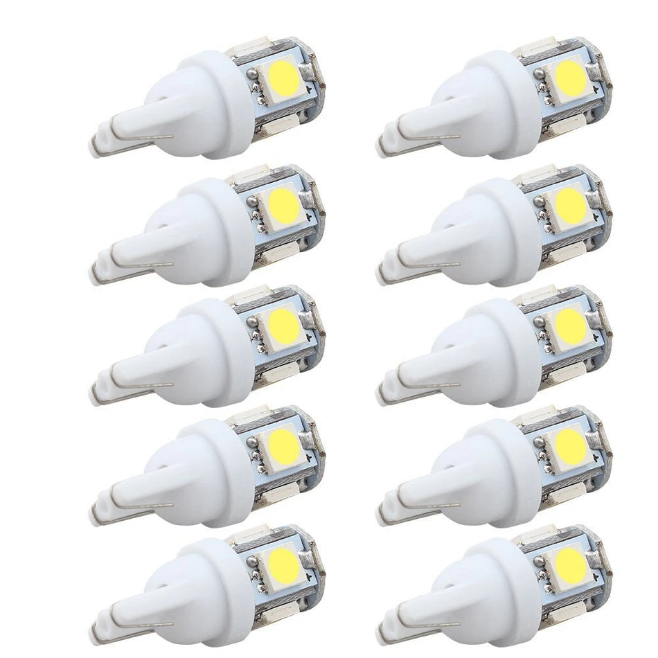 Orelli Lightings T10 LED Bulbs 10-Pack, 5050 SMD, 6000K White, 12V, W5W/194/168