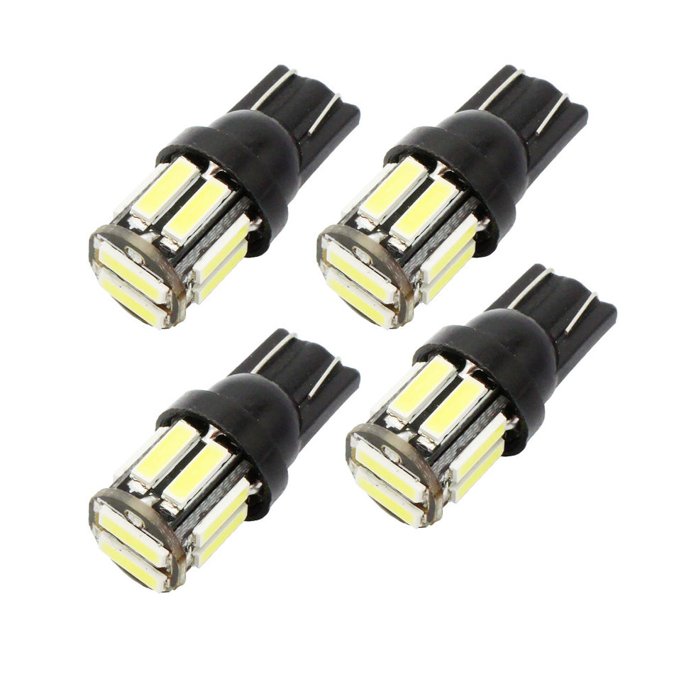 Orelli Lightings T10 LED Bulbs 4-Pack, W5W 10-7020 SMD, White/Blue, 250-300lm, 12V
