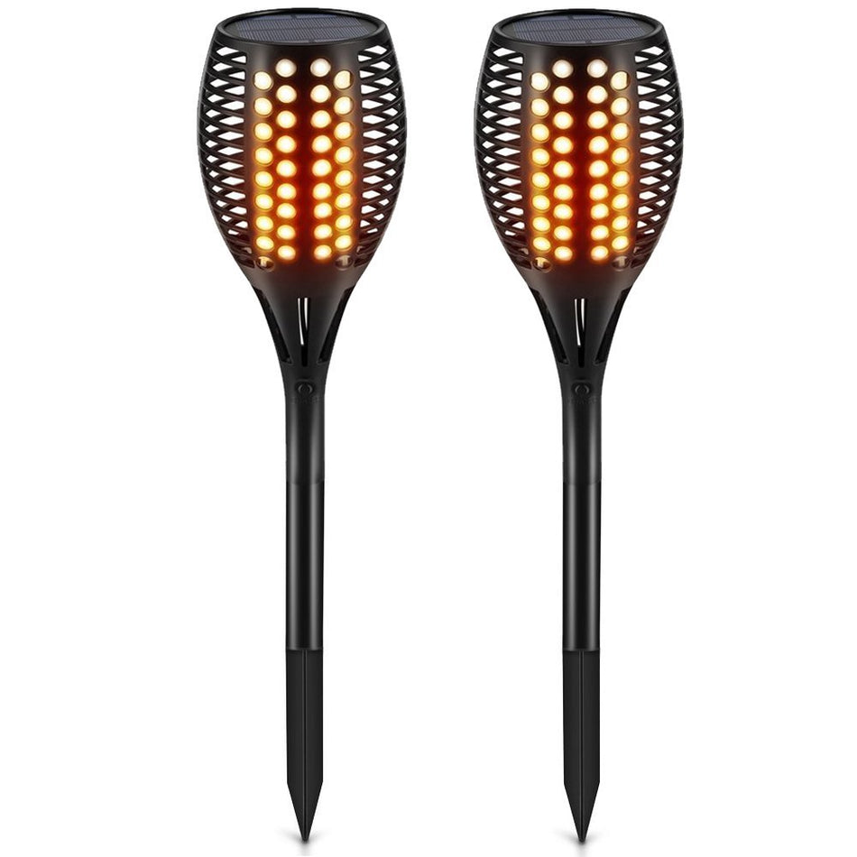 Orelli Lightings 2-Pack 96-LED Solar Flame Path Torch, IP65 Waterproof for Garden Pathway