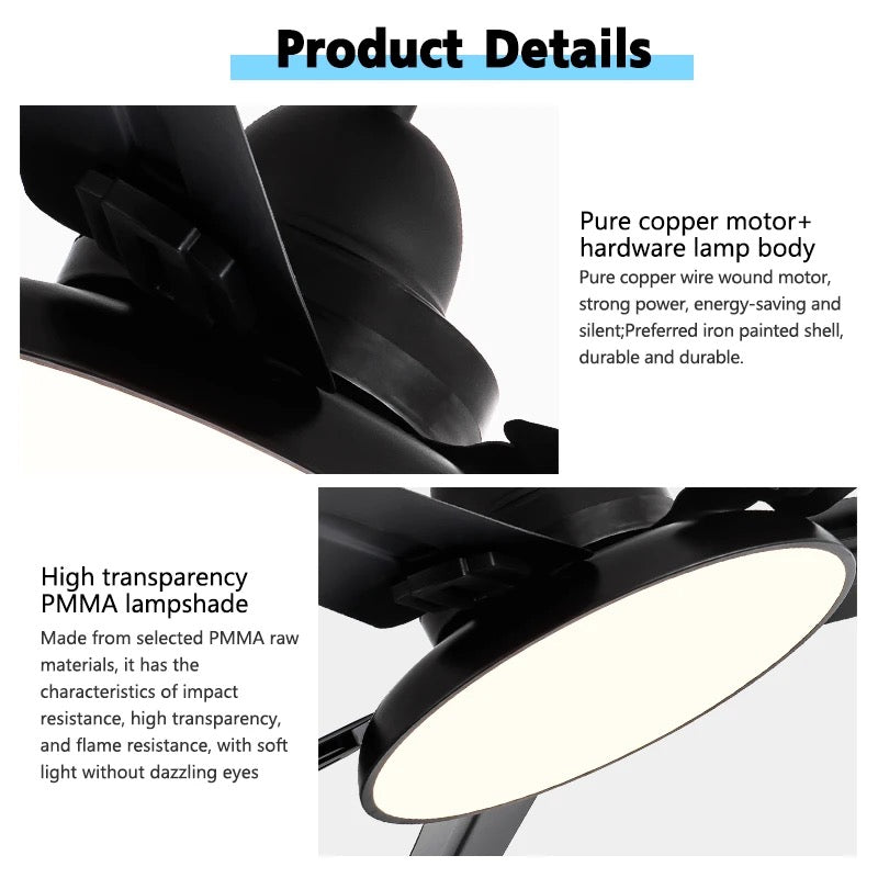 Modern Ventilation Fans Home, Hotel Remote Control Ceiling Fan Living Room, Dining Room, Bedroom Ceiling fan Light