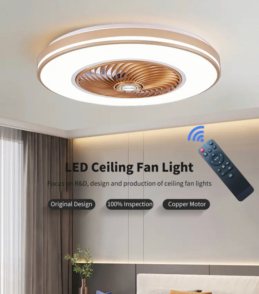 Modern Ventilation Fans DC Motor 6-Speeds Living Room Remote Control Ceiling Fan Light