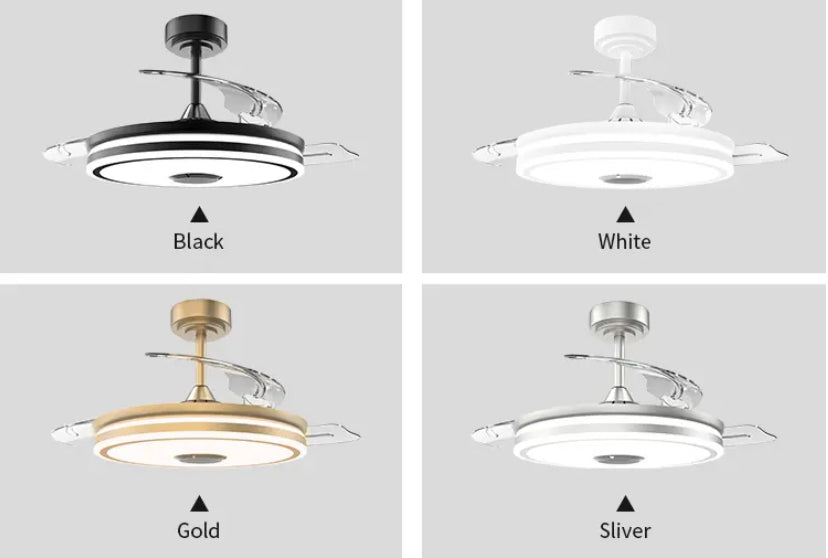 Modern Ventilation Fans Bedroom, Dining Room Bluetooth Speaker LED Ceiling Fan 42 Inch Remote Control