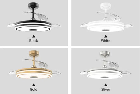 Modern Ventilation Fans Bedroom, Dining Room Bluetooth Speaker LED Ceiling Fan 42 Inch Remote Control