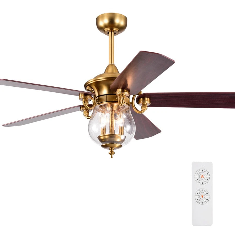 Vintage Ventilation Fans European 52 Inch Ceiling Fan Indoor Living Room , Dining Room Decorative Ceiling Fan Light