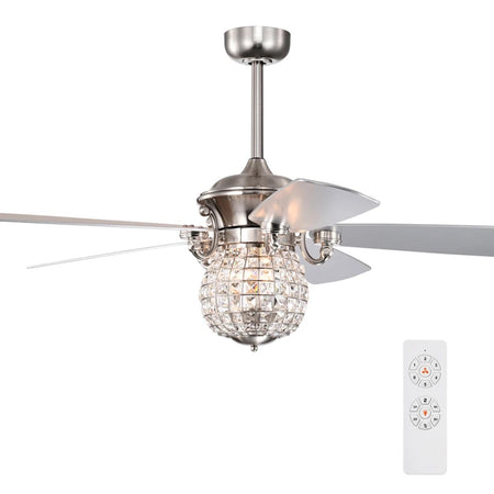 Modern Ventilation Fans Indoor Home, Living Room, Bedroom, Dining Room 52 Inch Ceiling Fan Crystal Ceiling Fan Light