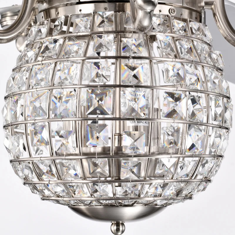 Modern Ventilation Fans Indoor Home, Living Room, Bedroom, Dining Room 52 Inch Ceiling Fan Crystal Ceiling Fan Light