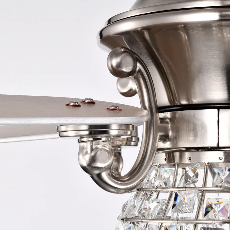 Modern Ventilation Fans Indoor Home, Living Room, Bedroom, Dining Room 52 Inch Ceiling Fan Crystal Ceiling Fan Light