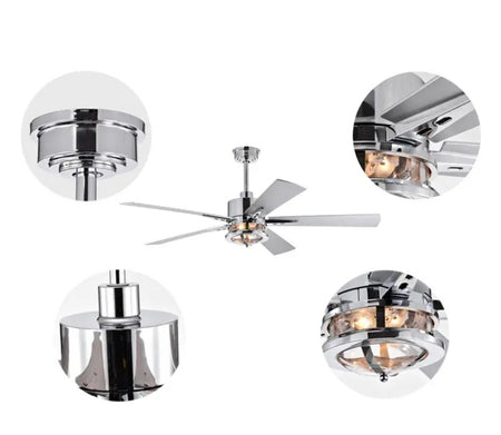 Modern Ceiling Fan Remote Control 52 Inch Ventilation Fan Indoor Dining Room Ceiling Fan With Light