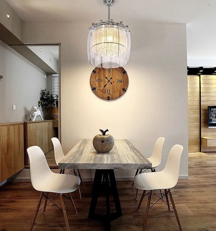 Designer Ventilation Fans 50" Smart Crystal Ceiling Fan Indoor Living, Dining Room, Bedroom Remote Control Ceiling Fan Light