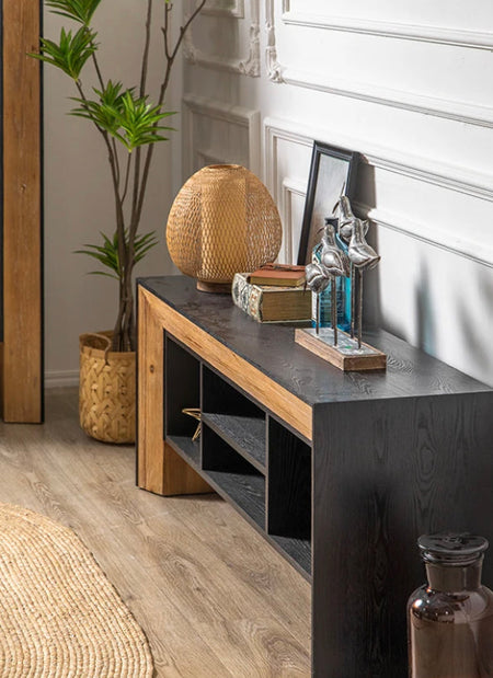 Solid Wood Farmhouse Entryway Hallway Console Accent Table Modern Rustic Contemporary Luxury Furniture