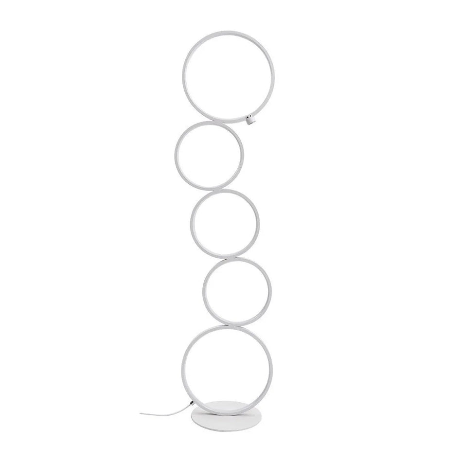 Modern Floor Lamp Five Circles Rings Touch Dimming Living Room, Bedroom Lights