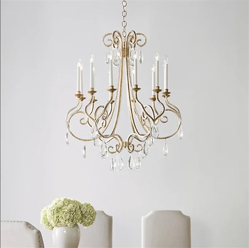 Modern Chandelier Rustic Iron Led American Home, Farm Living, Dining Room Crystal Light s
