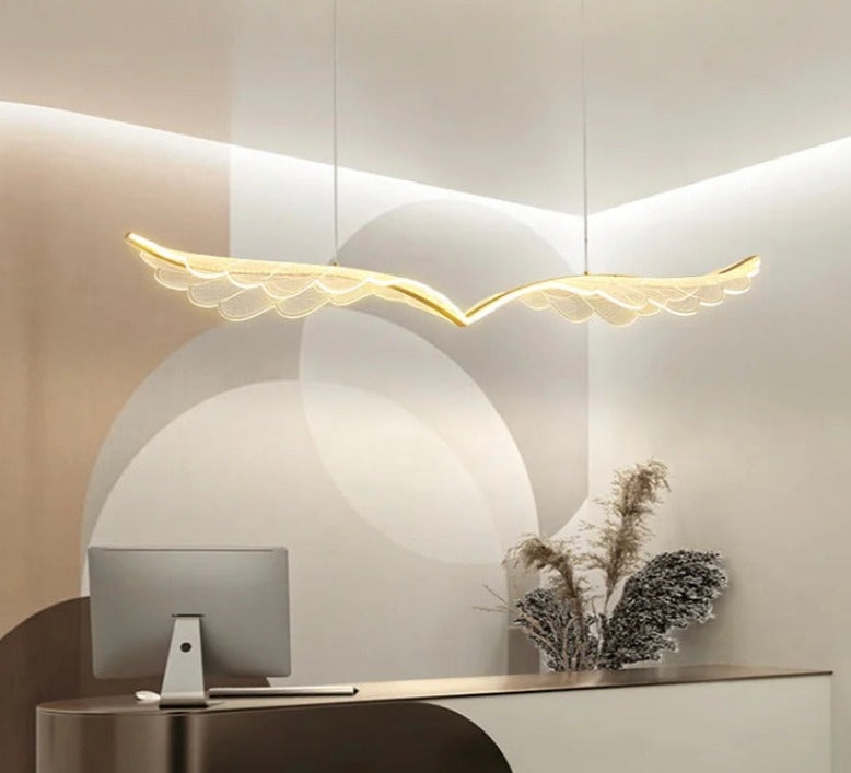 Modern Pendant Light Designer LED Acrylic Long Wing Chandelier Hanging Dining Room Lights