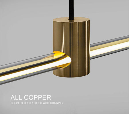 Modern Pendant Light Nordic Strip Designer Copper Restaurant Bar Dining Room Lights