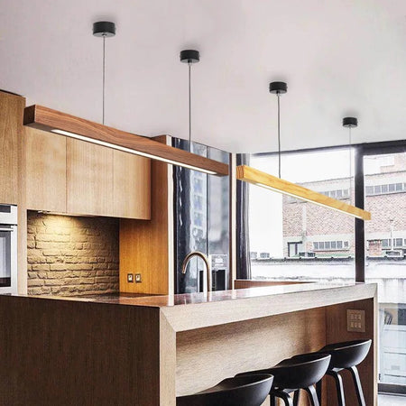 Modern Pendant Light Wood Island Living, Dining Room Hanging Lights