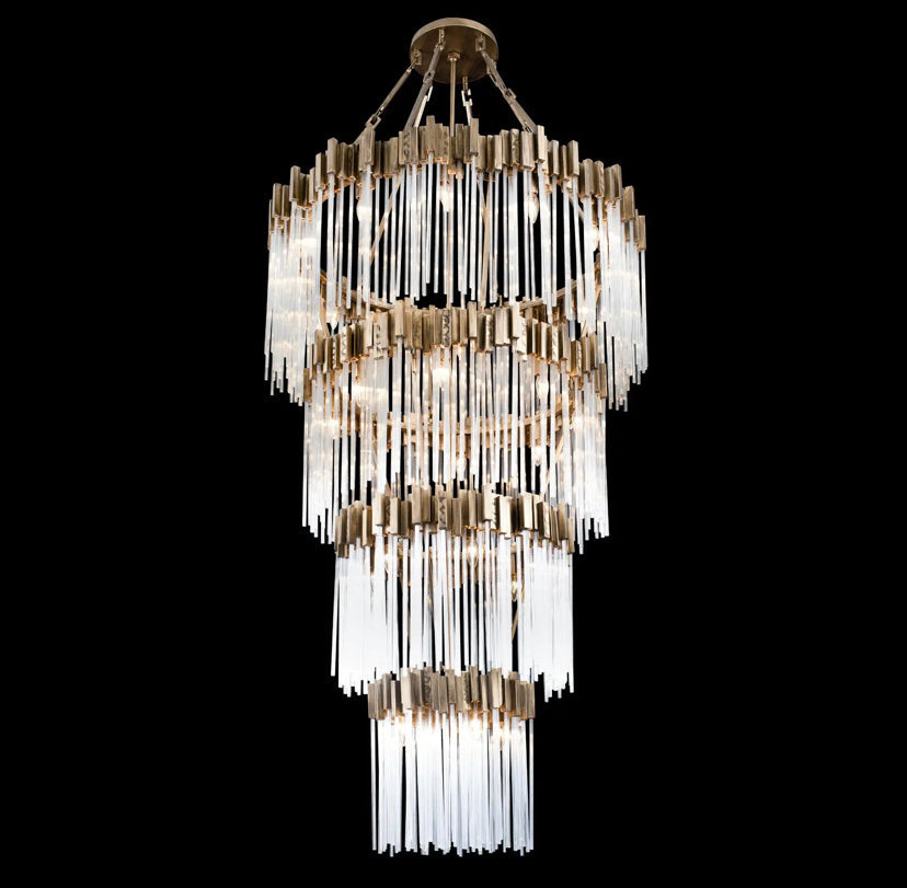 Designer Chandelier Large French Country Duplex Stairwell Crystal Raindrops Decorative Lights