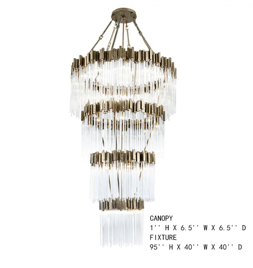 Designer Chandelier Large French Country Duplex Stairwell Crystal Raindrops Decorative Lights