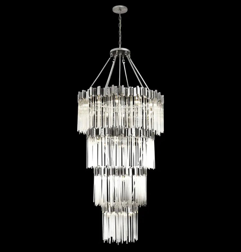 Designer Chandelier Large French Country Duplex Stairwell Crystal Raindrops Decorative Lights