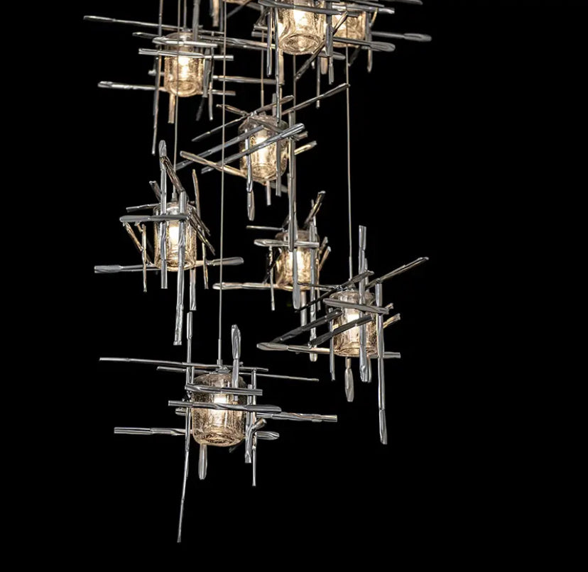 Modern Pendant Light Chrome Hall, Villa, Stair Chandelier Luxury Home Living Room Lights