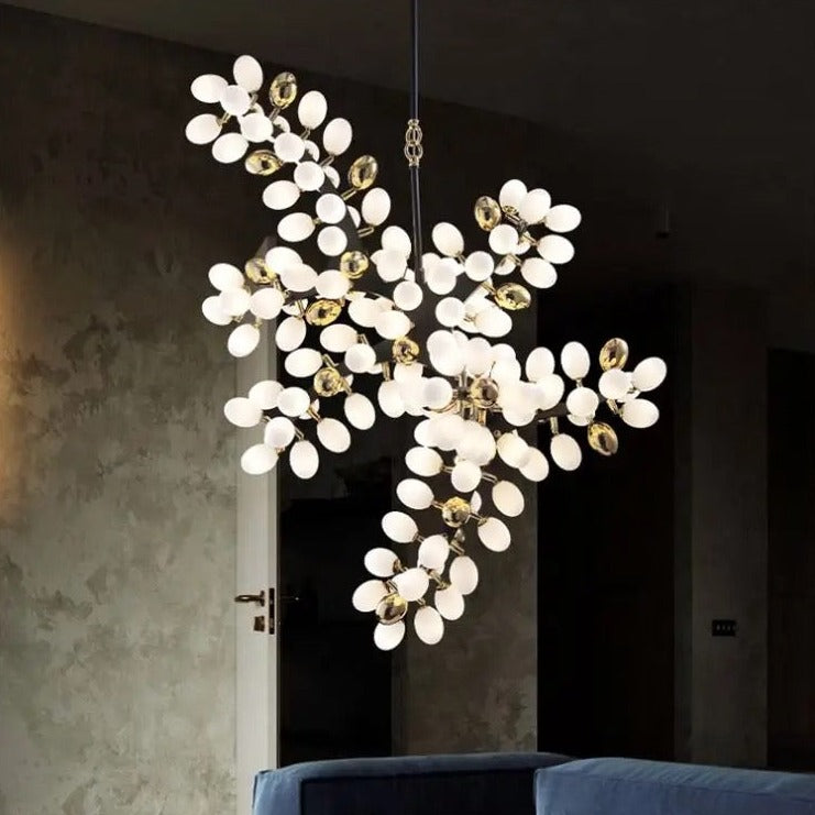 Modern Chandelier Designer Glass Ball Branch Living Room Duplex Stairs Lights