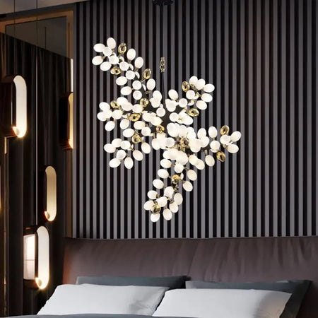 Modern Chandelier Designer Glass Ball Branch Living Room Duplex Stairs Lights