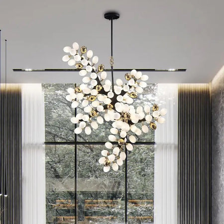 Modern Chandelier Designer Glass Ball Branch Living Room Duplex Stairs Lights