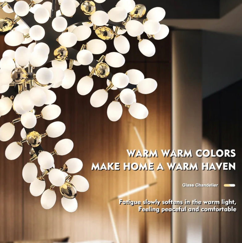 Modern Chandelier Designer Glass Ball Branch Living Room Duplex Stairs Lights
