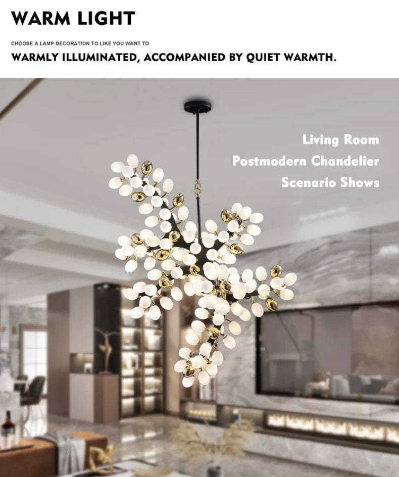 Modern Chandelier Designer Glass Ball Branch Living Room Duplex Stairs Lights