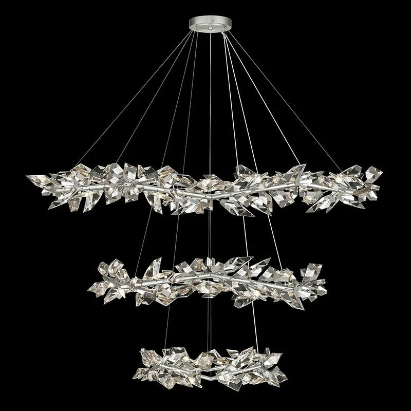 Designer Chandelier Rain Gold Large Circular K9 Crystal Home Living, Dining Room Lights