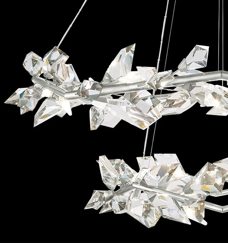 Designer Chandelier Rain Gold Large Circular K9 Crystal Home Living, Dining Room Lights
