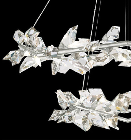 Designer Chandelier Rain Gold Large Circular K9 Crystal Home Living, Dining Room Lights