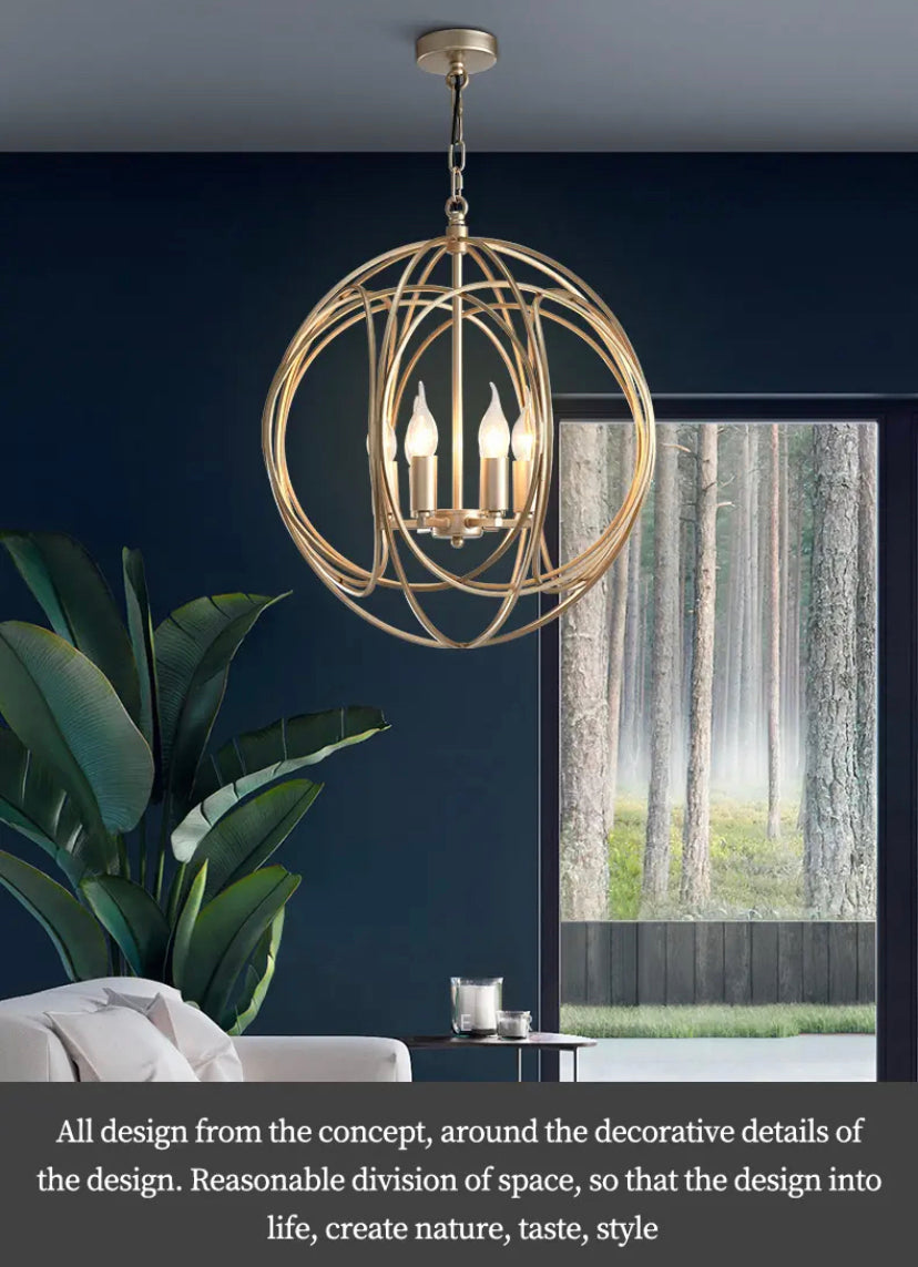 Modern Pendant Light American Design Iron Ball Deco Living, Dining Room Kitchen Lights