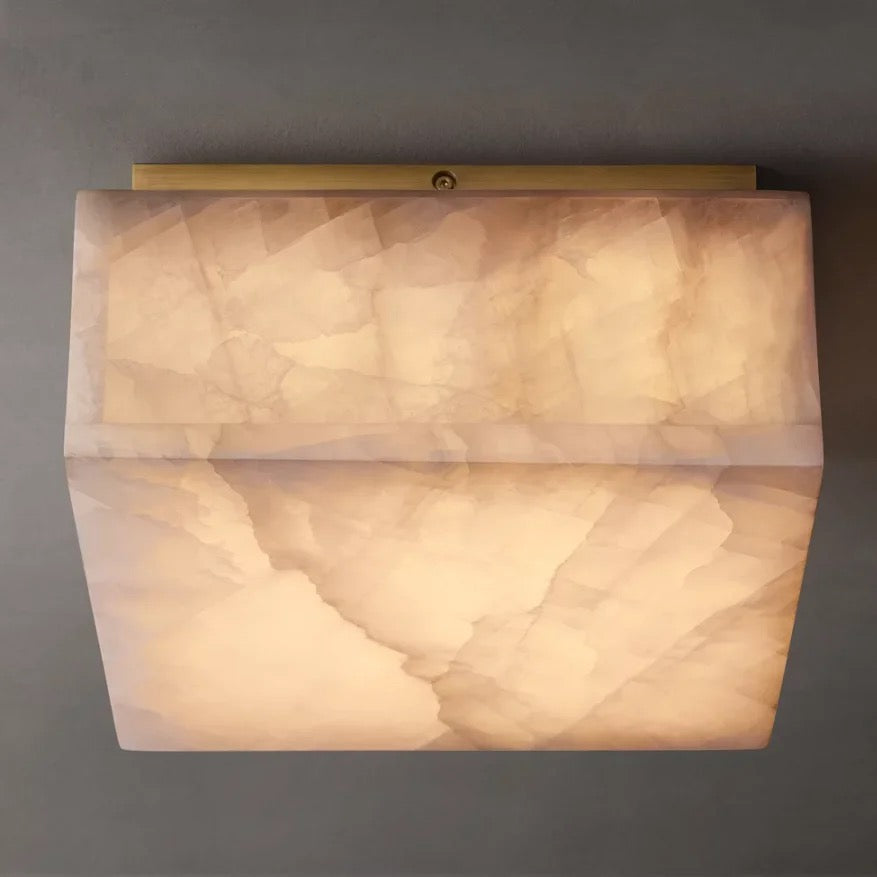 Modern Ceiling Light Square All Copper Marble Lightings Home, Living Room, Kitchen Lighting Solutions