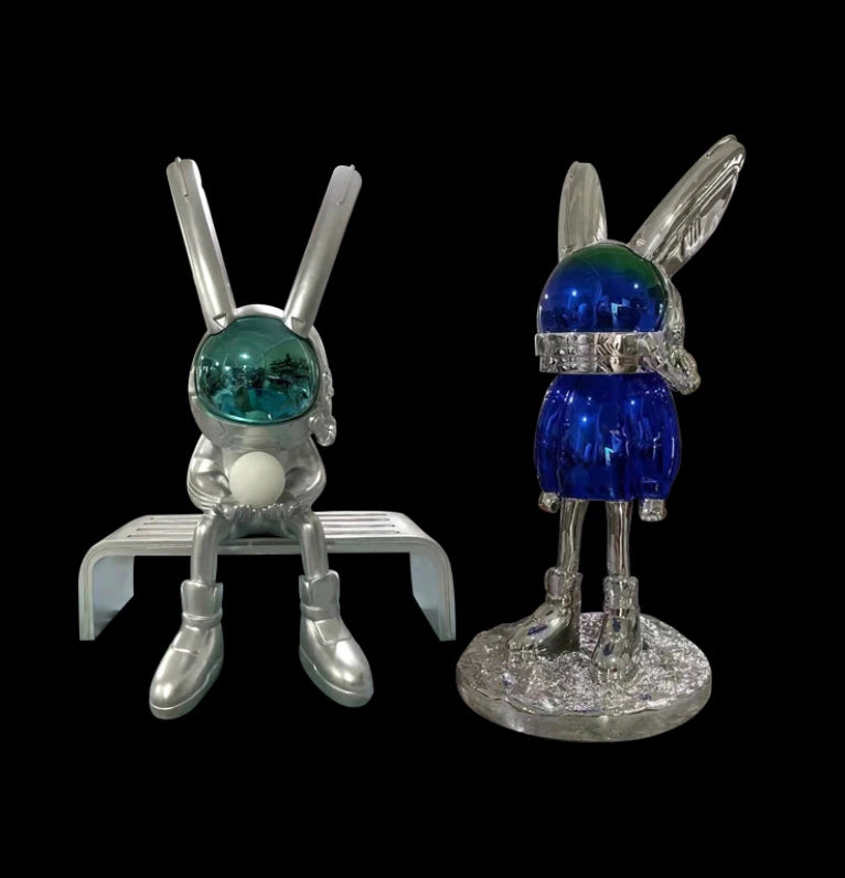 Designer Floor Lamp Large Astronaut Moonlight Rabbit Shape Art Sculpture Lights Home Bar Shop Decorative Lamps