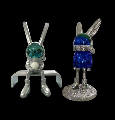Designer Floor Lamp Large Astronaut Moonlight Rabbit Shape Art Sculpture Lights Home Bar Shop Decorative Lamps