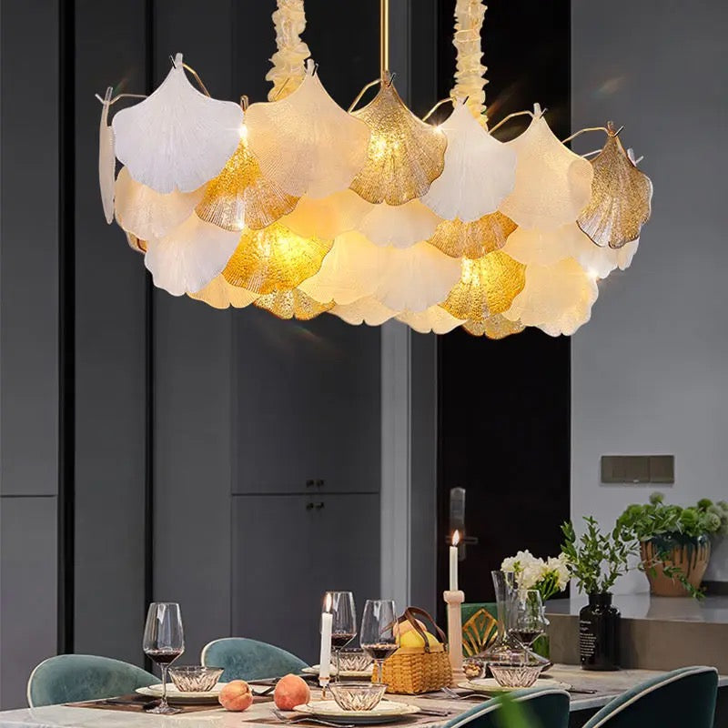 Classic Vintage French Design Chandelier Indoor Villa Lobby Dining Room Crystal Shell Shape  Pendant Chandelier
