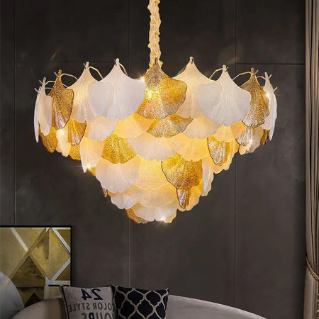 Classic Vintage French Design Chandelier Indoor Villa Lobby Dining Room Crystal Shell Shape  Pendant Chandelier