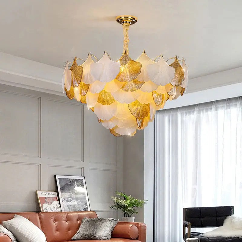 Classic Vintage French Design Chandelier Indoor Villa Lobby Dining Room Crystal Shell Shape  Pendant Chandelier
