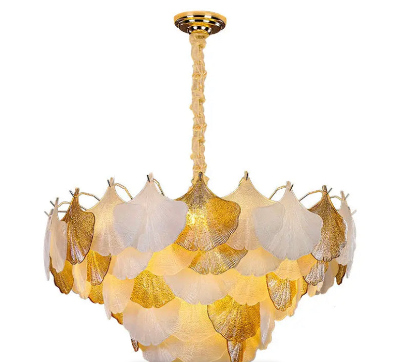 Classic Vintage French Design Chandelier Indoor Villa Lobby Dining Room Crystal Shell Shape  Pendant Chandelier
