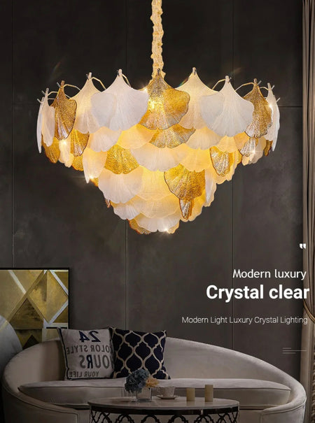Classic Vintage French Design Chandelier Indoor Villa Lobby Dining Room Crystal Shell Shape  Pendant Chandelier