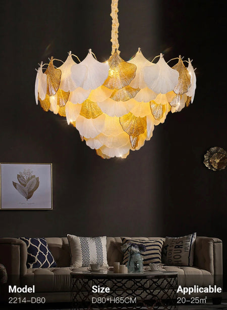 Classic Vintage French Design Chandelier Indoor Villa Lobby Dining Room Crystal Shell Shape  Pendant Chandelier