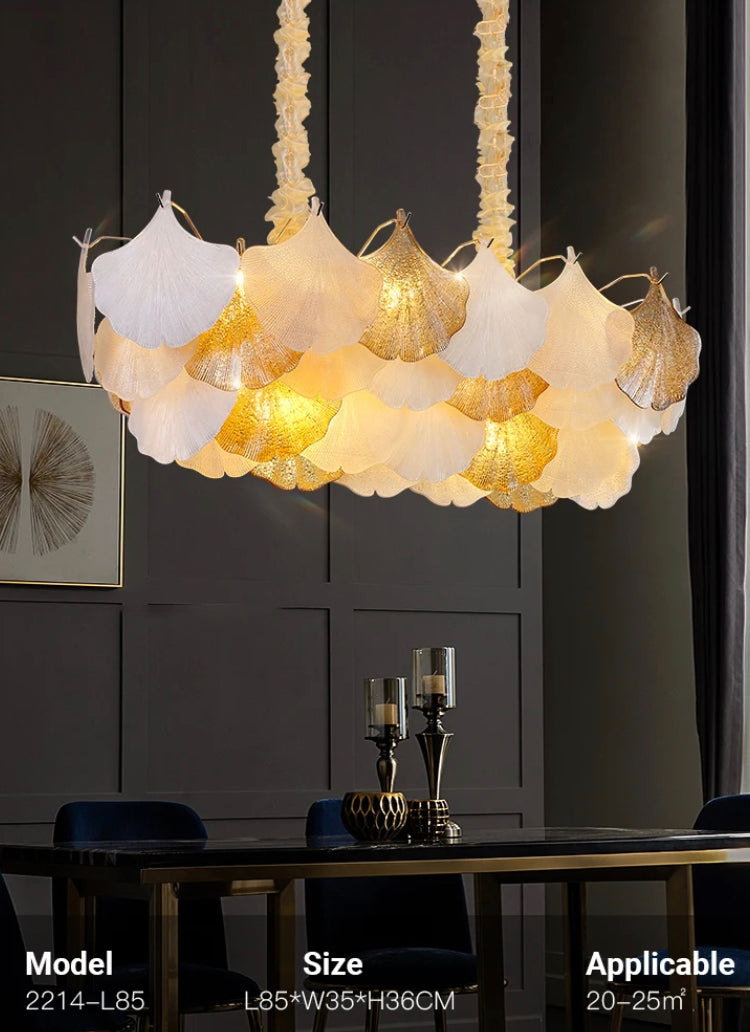 Classic Vintage French Design Chandelier Indoor Villa Lobby Dining Room Crystal Shell Shape  Pendant Chandelier