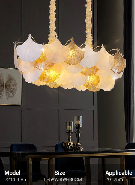 Classic Vintage French Design Chandelier Indoor Villa Lobby Dining Room Crystal Shell Shape  Pendant Chandelier