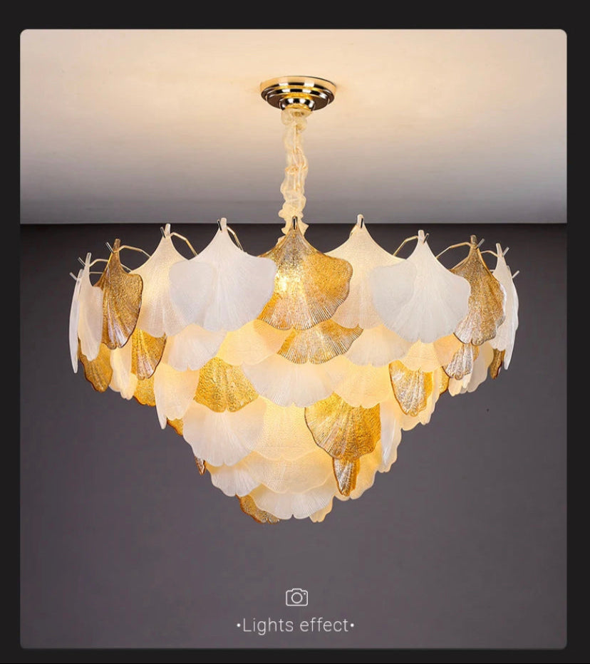 Classic Vintage French Design Chandelier Indoor Villa Lobby Dining Room Crystal Shell Shape  Pendant Chandelier