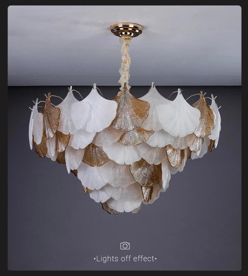 Classic Vintage French Design Chandelier Indoor Villa Lobby Dining Room Crystal Shell Shape  Pendant Chandelier