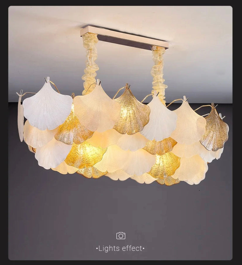 Classic Vintage French Design Chandelier Indoor Villa Lobby Dining Room Crystal Shell Shape  Pendant Chandelier
