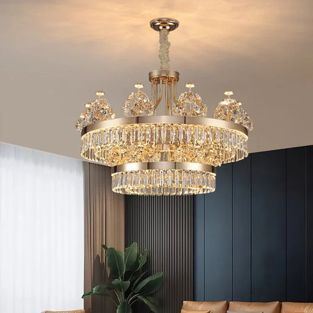 Luxury Modern Pendant Light Custom Indoor Living Room Dining Room Crystal Led Pendant Chandelier