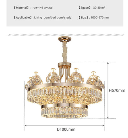 Luxury Modern Pendant Light Custom Indoor Living Room Dining Room Crystal Led Pendant Chandelier