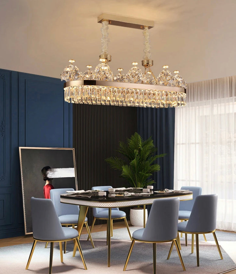 Luxury Modern Pendant Light Custom Indoor Living Room Dining Room Crystal Led Pendant Chandelier