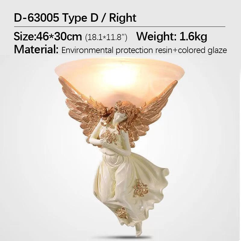 Classic Vintage Wall Light Creative Angel Shape Sconces Indoor Home Living Room Bedroom Lighting Solutions